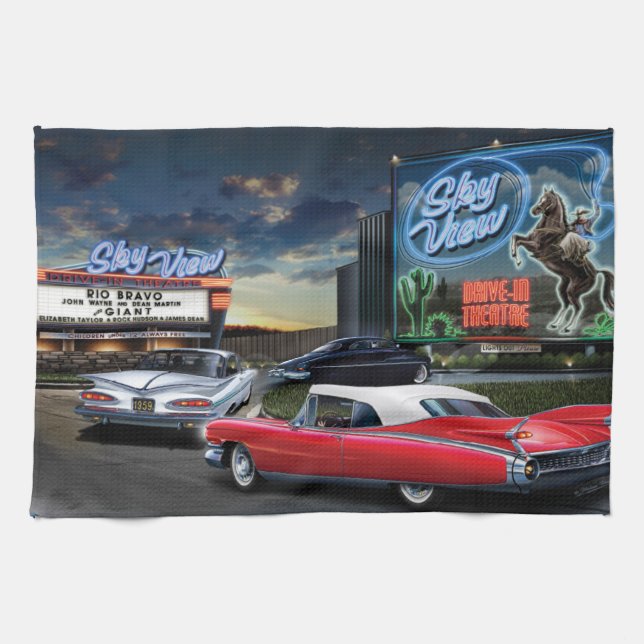 Skyview Drive In 2 Kitchen Towel (Horizontal)