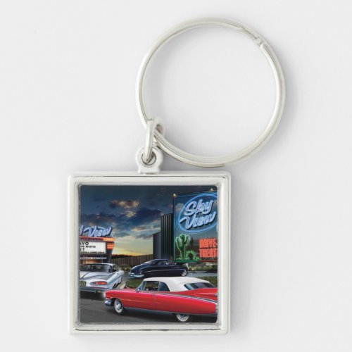 Skyview Drive In Keychain