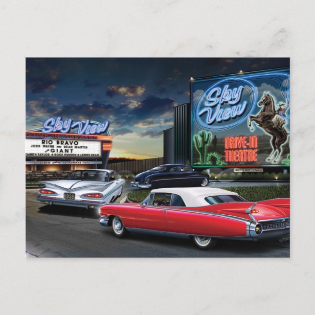 Skyview Drive In Postcard (Front)