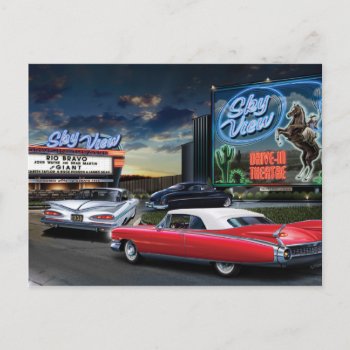 Skyview Drive In Postcard by boulevardofdreams at Zazzle