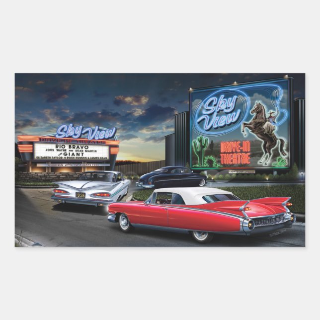 Skyview Drive In Rectangular Sticker (Front)