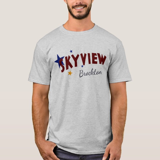 Skyview Drive-In Theater Screen Brockton Scrib Tee (Front)