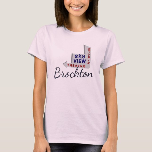 Skyview Drive-In Theater Sign Ladies Tee (Front)