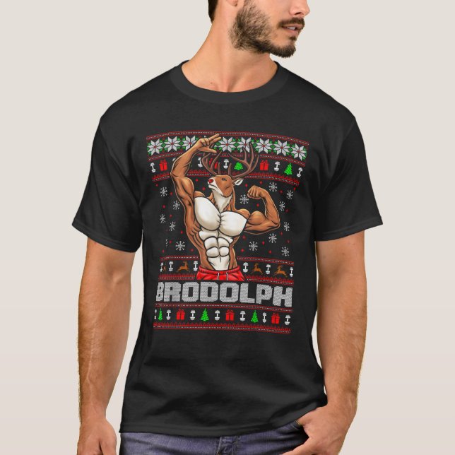 Skyvora Unisex Adults Brodolph Red Nosed Gainsdeer T-Shirt (Front)