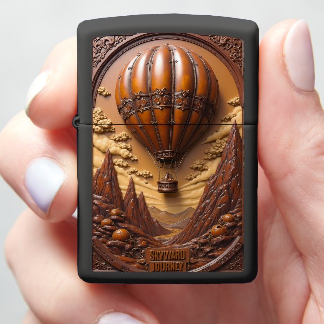 Skyward Journey Canyon Path Balloon Zippo Lighter (In Hand)