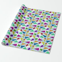 Skyward Paper Airplane Wrapping Paper