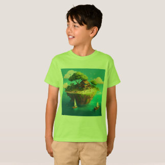 "Skyward Reverie: Designing a Dreamlike Floating I T-Shirt