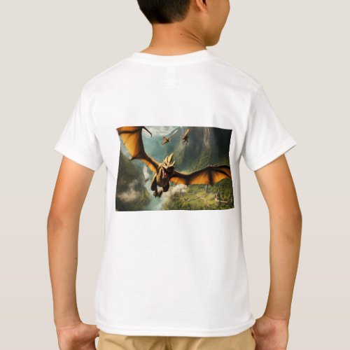 Skyward Serenity Tee Majestic Dragons in Flight T_Shirt