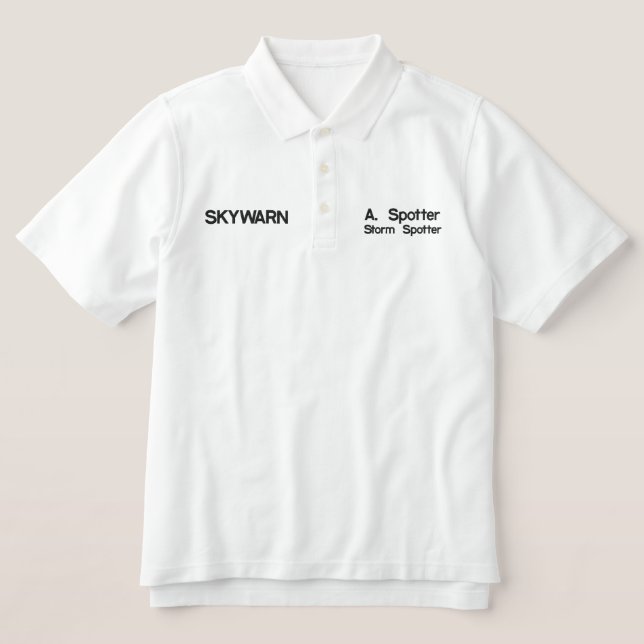 SKYWARN Embroidered Custom Your Name Polo (Red) (Design Front)