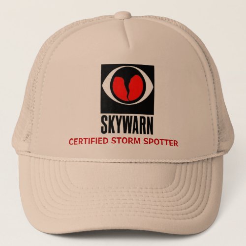 skywarn large CERTIFIED STORM SPOTTER Trucker Hat