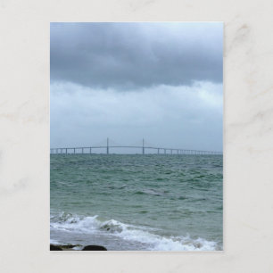 Skyway on a stormy day postcard