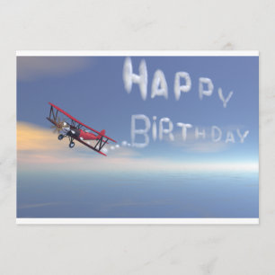 Skywriter Happy Birthday invitation. Invitation