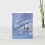 Skywriting Happy Birthday In The Clouds Card at Zazzle