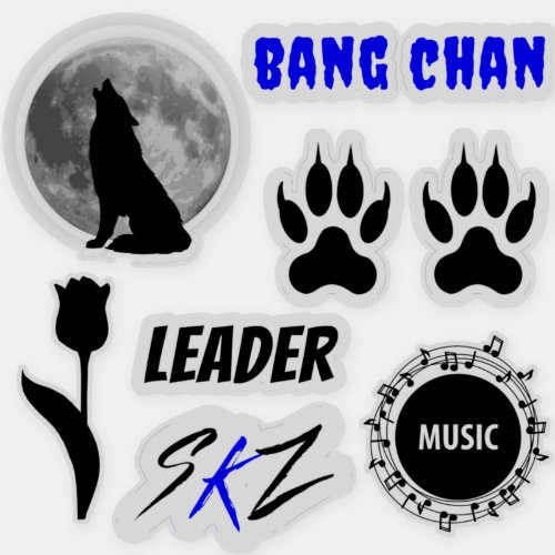 SKZ Bang Chan sticker sheet Black x Blue Version