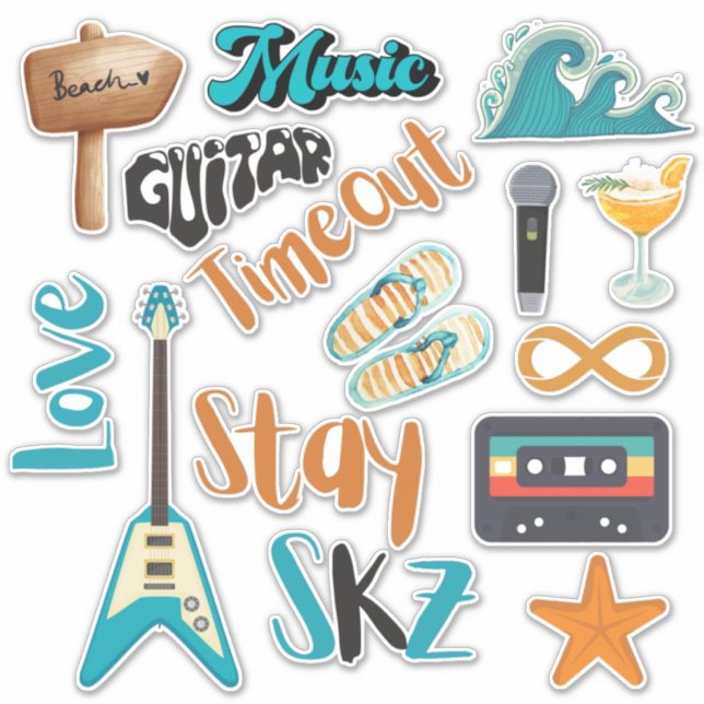 SKZ Time Out (Blue Ver) Custom-Cut Vinyl Sticker (Front)