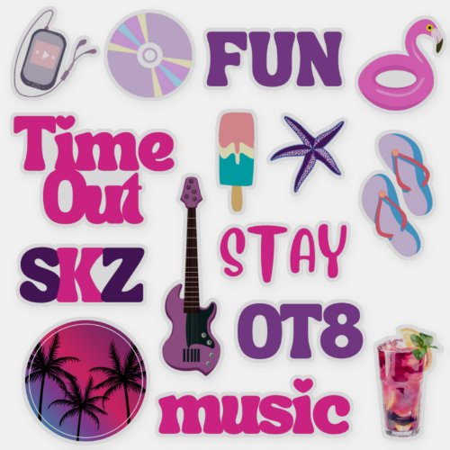 SKZ Time Out Purple Ver Custom_Cut Vinyl Sticker