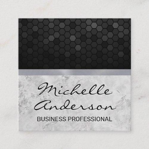 Slab Marble  Geometric Pattern Background Square Business Card