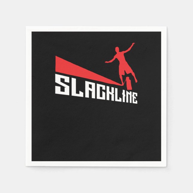 Slackline Slacklining Rope Walking Gift Napkins (Front)