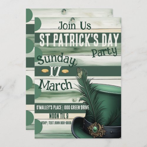Slainte and Happy St Patricks Day Party  Invitation