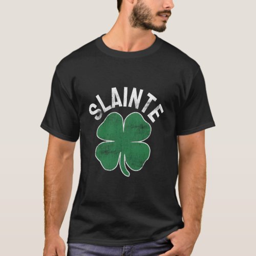 Slainte Beer Drinking Irish St Patricks Day Shamro T_Shirt