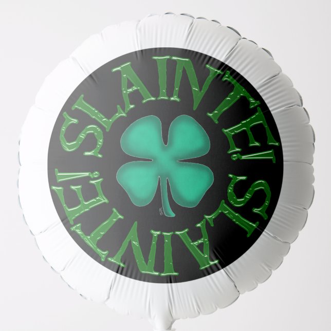 Slainte black helium balloon (Front)