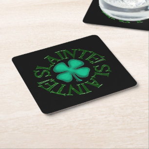 Slainte! black paper drink coasters