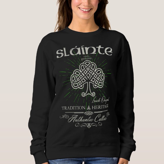 Sláinte Celtic Knot Tree of Life St Patrick's Day Sweatshirt (Front)