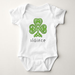 Slainte Celtic Shamrock Green St. Patrick's Day Baby Bodysuit