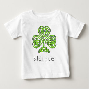 Slainte Celtic Shamrock Green St. Patrick's Day Baby T-Shirt