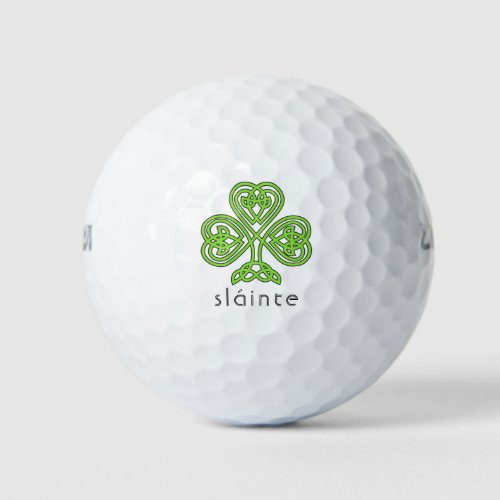 Slainte Celtic Shamrock Green St Patricks Day Golf Balls