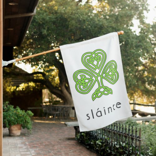 Slainte Celtic Shamrock Green St Patricks Day House Flag