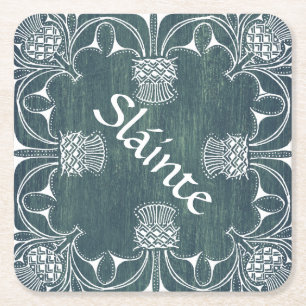 Sláinte Cheers Scottish Thistle Coaster