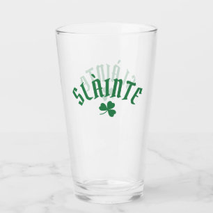 SLÀINTE Funny Irish St. Patrick's Day Green Clover Glass