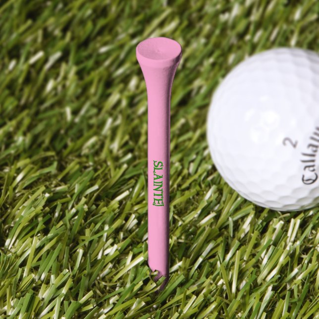 Slainte green and pink golf tee (Grass)