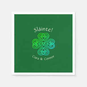 Sláinte Green Celtic Irish Shamrock Name Napkins