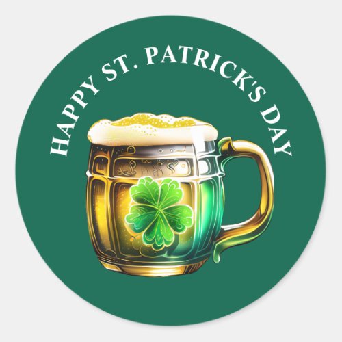 Slinte Irish beer shamrock St Patricks Day  Classic Round Sticker