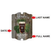 Sláinte Irish Celtic Toast Wooden Bar Sign (Text)