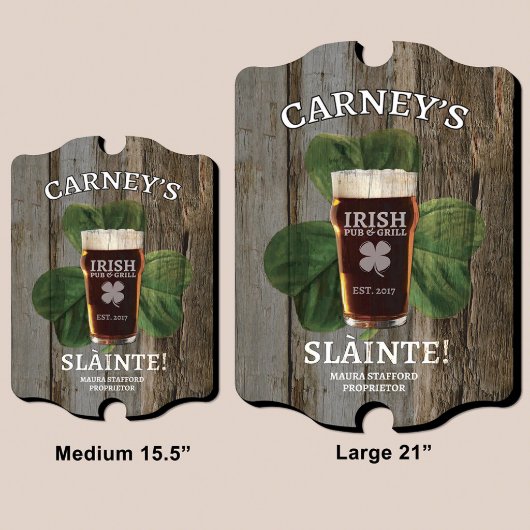 Sláinte Irish Celtic Toast Wooden Bar Sign (Sizes)