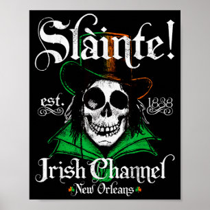 Slainte Irish Channel New Orleans St Patricks Day Poster