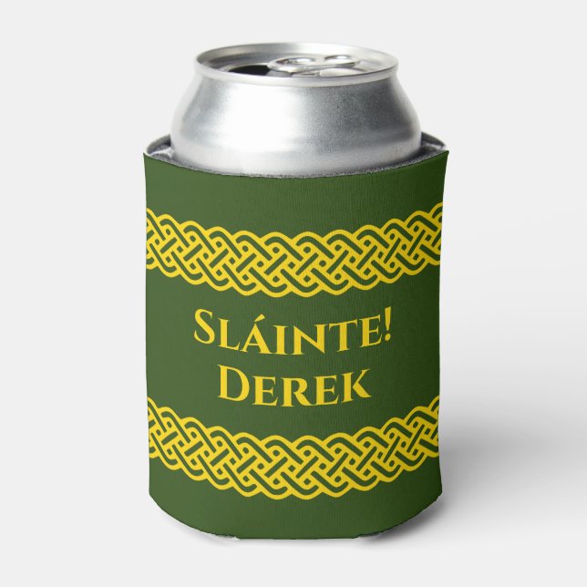 Sláinte Irish Cheers Celtic Green Can Cooler (Can Front)