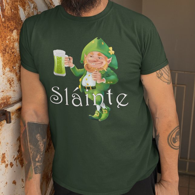 Slainte Irish Expression and Leprechaun T-Shirt (Creator Uploaded)