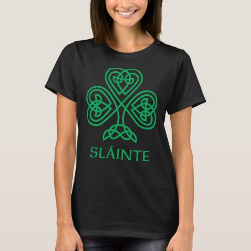 Slainte Irish Green Shamrock Celtic Knot Ireland G T_Shirt