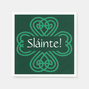 Sláinte Irish Shamrock Green Celtic Lucky Clover Napkins