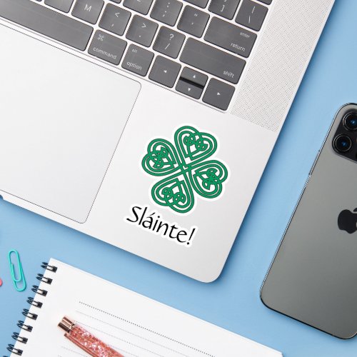 Slinte Irish Shamrock Green Celtic Lucky Clover Sticker