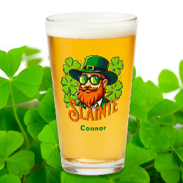 Slainte Irish Toast St Patrick's Day Personalized Glass