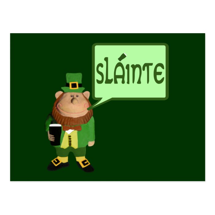 Slainte leprechaun postcard