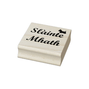 Slainte Mhath,Gaidhlig good blessings/Scottie Rubber Stamp