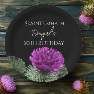 Slàinte mhath Thistle Birthday Paper Plates
