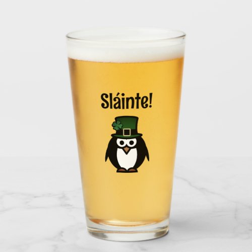 Slinte personalized St Patricks Day beer glass