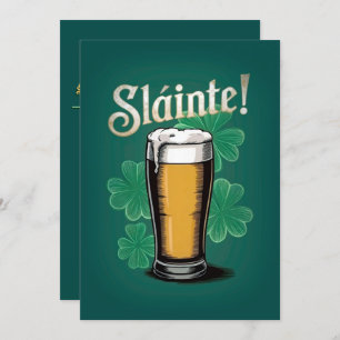 Slàinte! Saint Patrick's Day Pint of Beer on Green